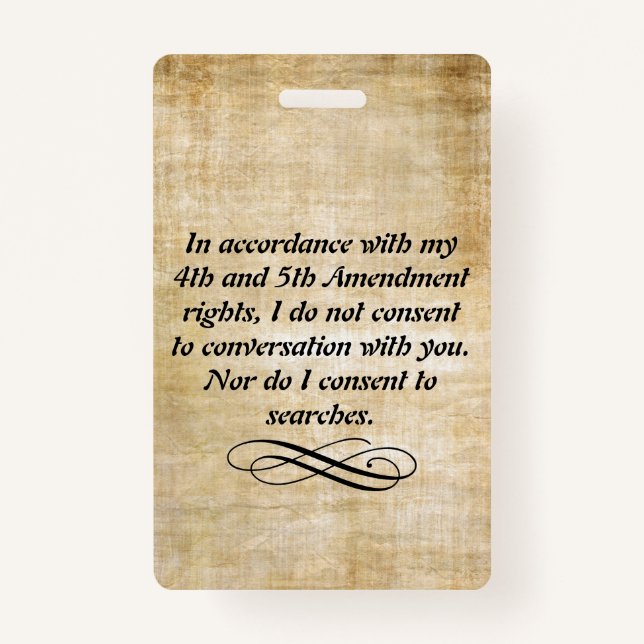 I do not consent badge and lanyard (Front)