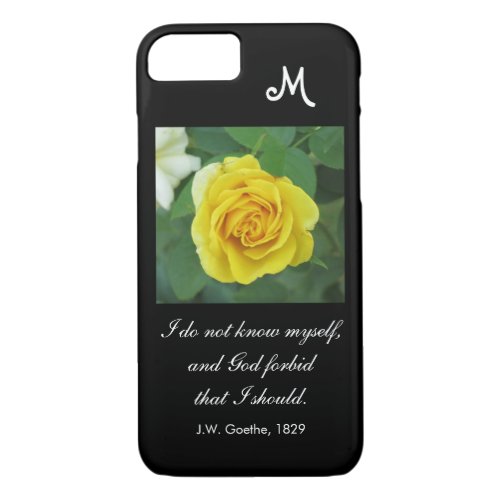 I do not know myself    Goethe quote iPhone 87 Case