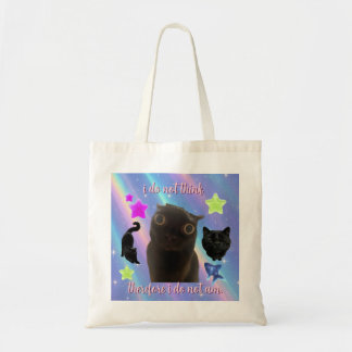 I do not think cat meme tote bag