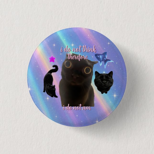 I do not think cat meme tote bag button (Front)