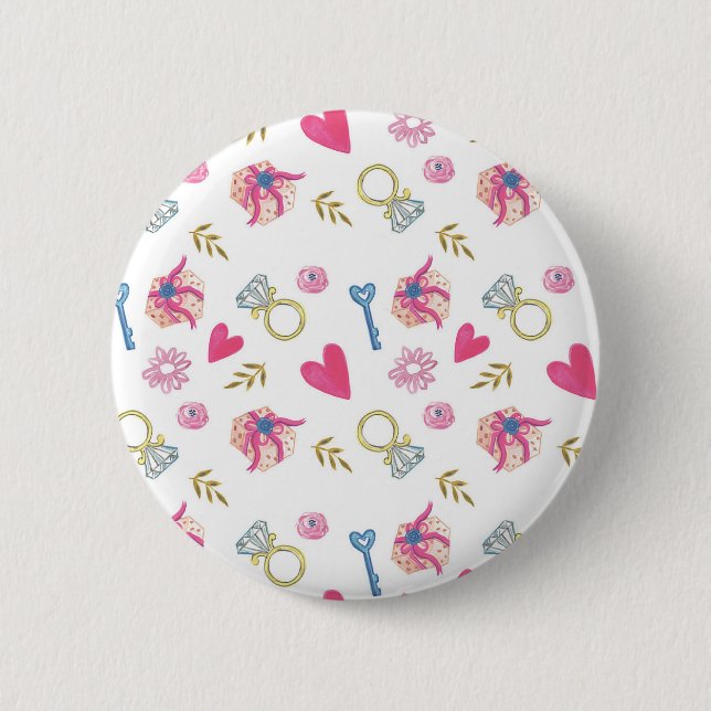 I Do Pattern II Pinback Button (Front)