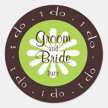 "i Do" Personalized Wedding Sticker by jgh96sbc at Zazzle