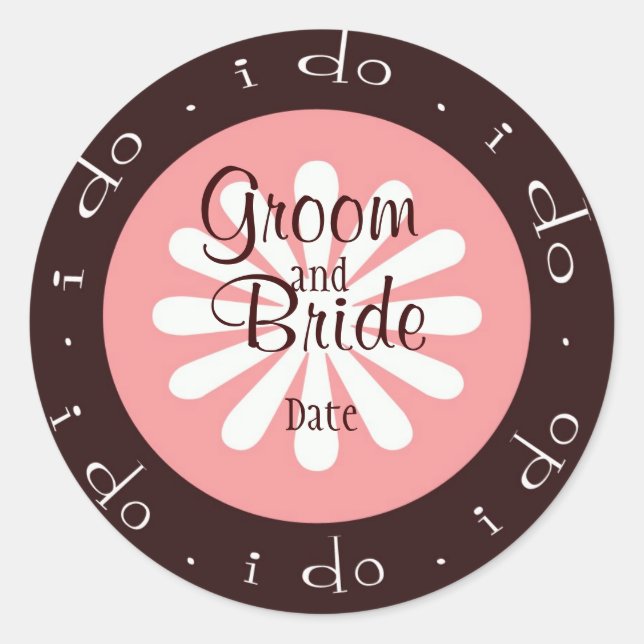 "i do" Personalized Wedding Stickers (Front)
