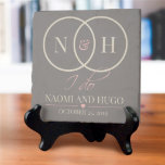 I Do Romantic Grey Tumbled Marble Plaque<br><div class="desc">We will custom create,  on your choice of design color,  any 2 initials and any 2 custom message lines to make a truly one-of-a-kind plaque to display in your new home. This personalized I do plaque can be a wonderful Wedding or Valentine's Day gift.</div>
