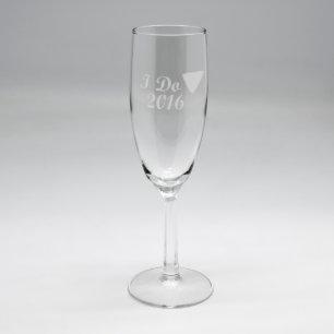 "I Do" Sand Etched Wedding Flute
