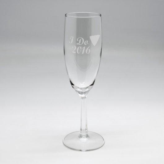 "I Do" Sand Etched Wedding Flute  (Front)