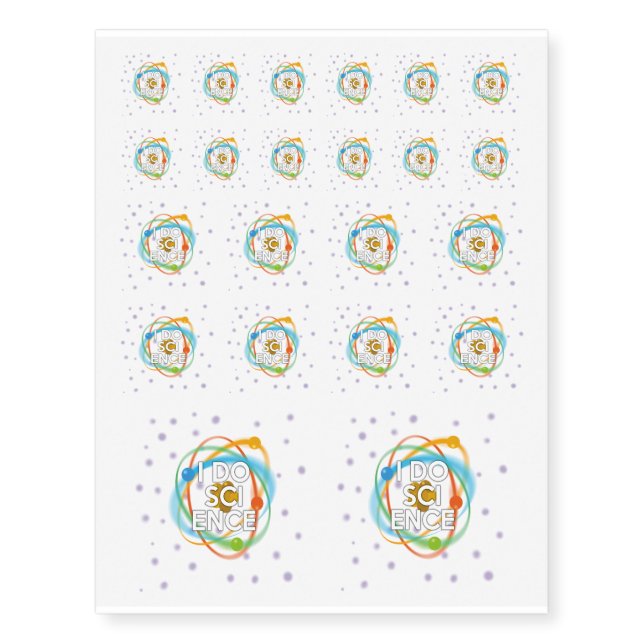 I DO SCIENCE TEMPORARY TATTOOS (Front)