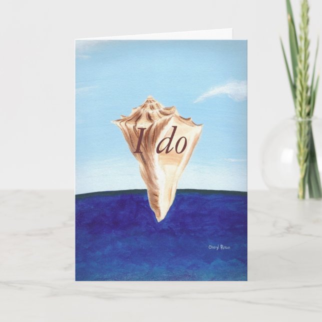 I do, Seashell Ocean Wedding Invitations cards (Front)