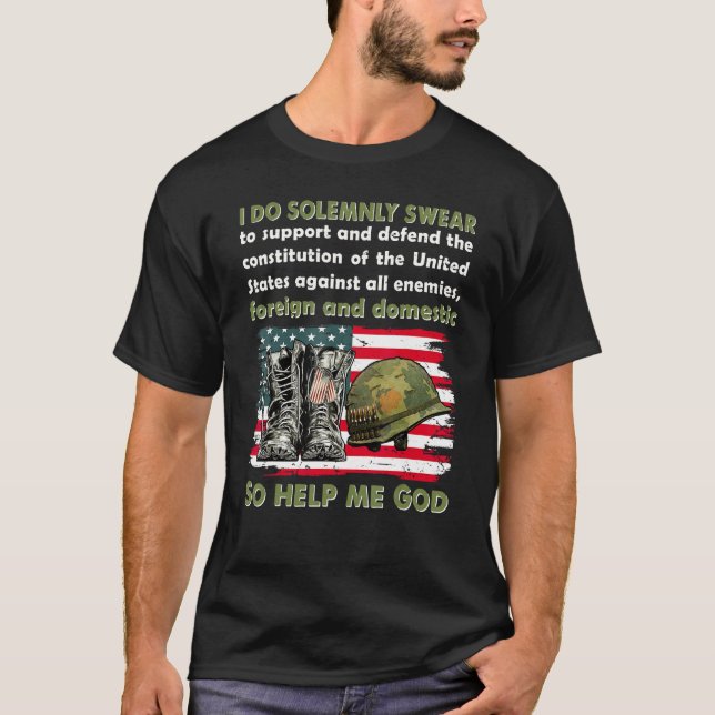 I Do Solemnly Swear So Help Me God American Flag V T-Shirt (Front)