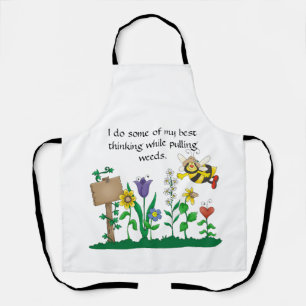 I do some of my best thinking while pulling weeds apron