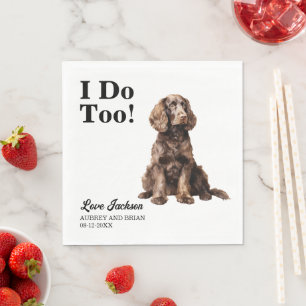 I Do Too American Water Spaniel Pet Wedding Napkins