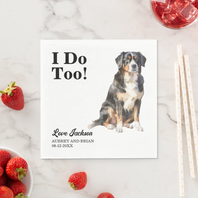 I Do Too Bernese Mountain Dog Pet Wedding Napkins (Insitu)