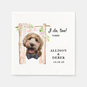 I Do Too Cute Personalized Cat Dog Photo Wedding Napkins
