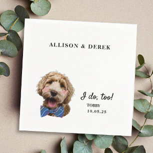I Do Too Cute Template Cat Dog Photo Wedding Napkins