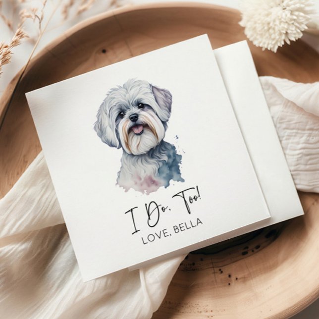 I Do, Too! Maltese Dog Pet Wedding Napkins (Creator Uploaded)
