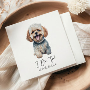 I Do, Too! Maltipoo Dog Wedding Napkins