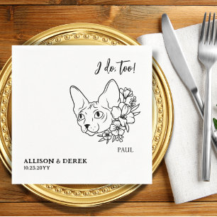 I Do Too Minimalist Pet Sphynx Cat Wedding Napkins