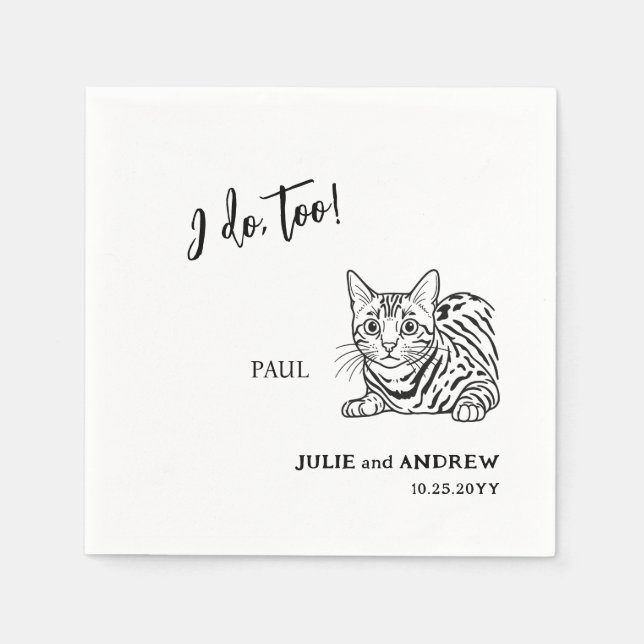 I Do Too Minimalist Shorthair Cat Wedding Napkins (Front)