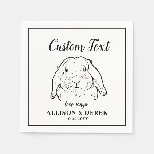 I Do Too Minimalist Simple Pet Rabbit Wedding  Napkins