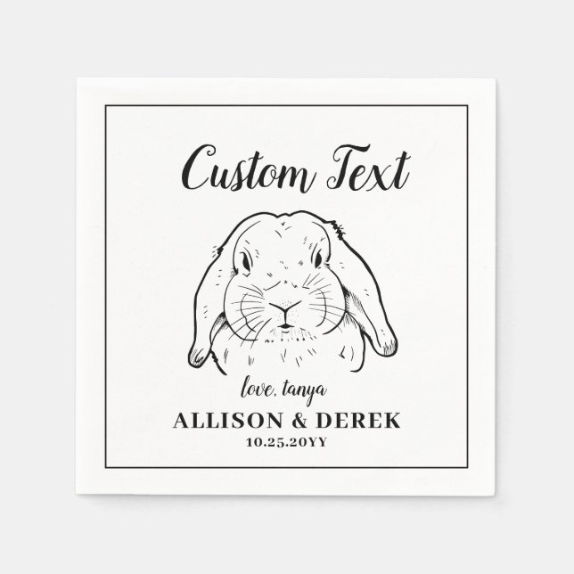 I Do Too Minimalist Simple Pet Rabbit Wedding  Napkins (Front)
