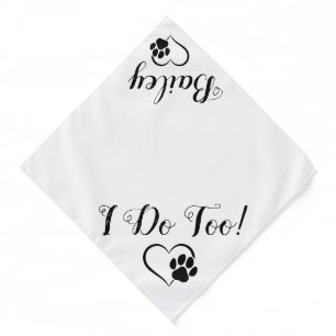 I Do Too Personalized Dog Pet Wedding Bandana