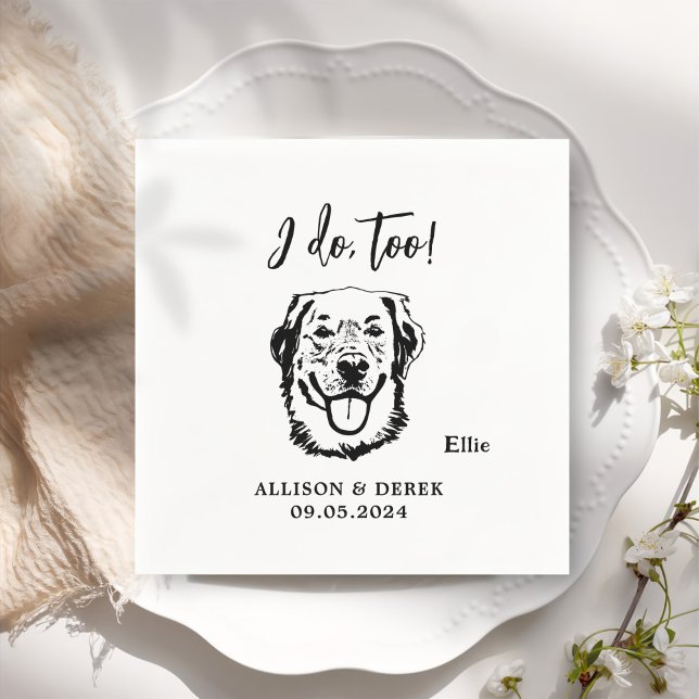I do Too Pets Custom Hand Drawing Wedding Napkins (Creator Uploaded)
