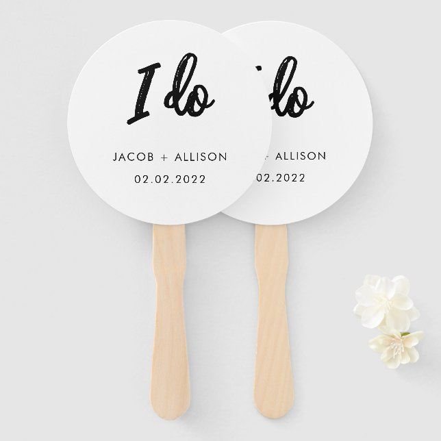 I do wedding favor best day ever hand fan (Front and Back)