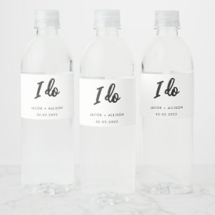 I do wedding favor best day ever hand fan water bottle label