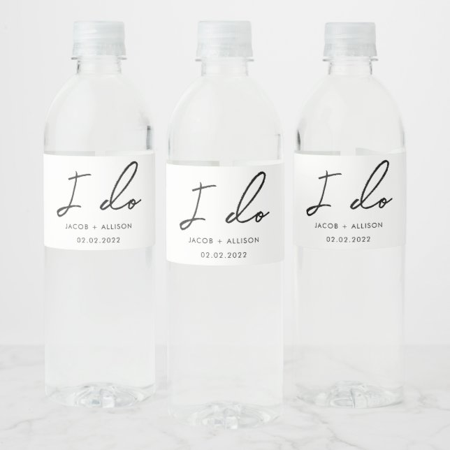 I do wedding favor best day ever hand fan water bottle label (Bottles)
