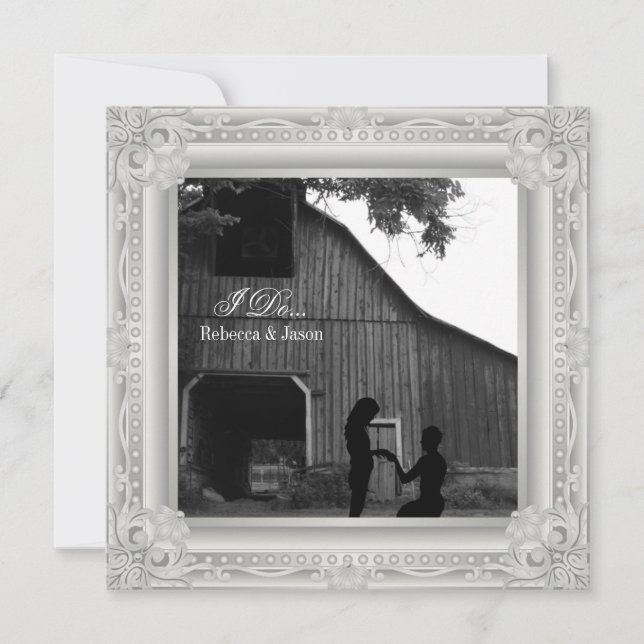 I do western country engagement party invitation (Front)