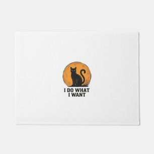 I Do What I Want Black Cat Vintage Shirt Design_1 Doormat