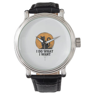 I Do What I Want Black Cat Vintage Shirt Design_1 Watch