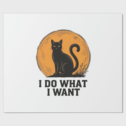 I Do What I Want Black Cat Vintage Shirt Design_1 Wrapping Paper