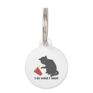 I do what i want - Choose background color Pet ID Tag