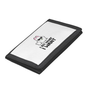 I Do What I Want Cute Rabbit Bunny Trifold Wallet