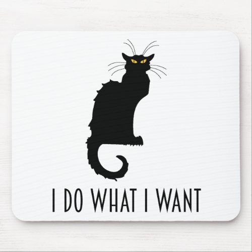 I Do What I Want Funny Cat Chat Noir Mouse Pad