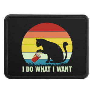 I Do What I Want Funny Vintage Black Cat Hitch Cover