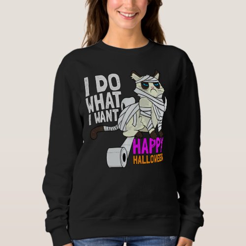I Do What I Want Halloween Cat Sweatshirt