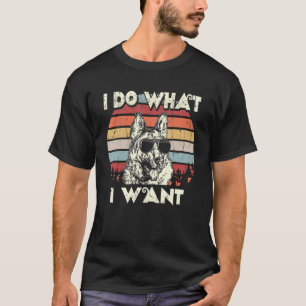 I Do What I Want White German Shepherd Vintage Ret T-Shirt