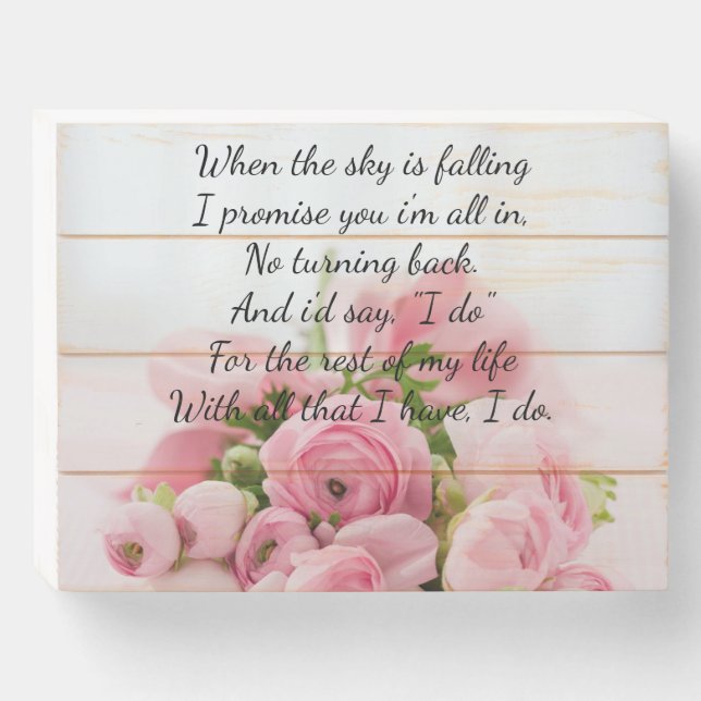 I Do Wood Box Sign (Front Horizontal)