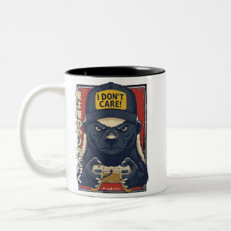 I Don’t Care - Honey Badger Gamer Design, cowboy c Two-Tone Coffee Mug