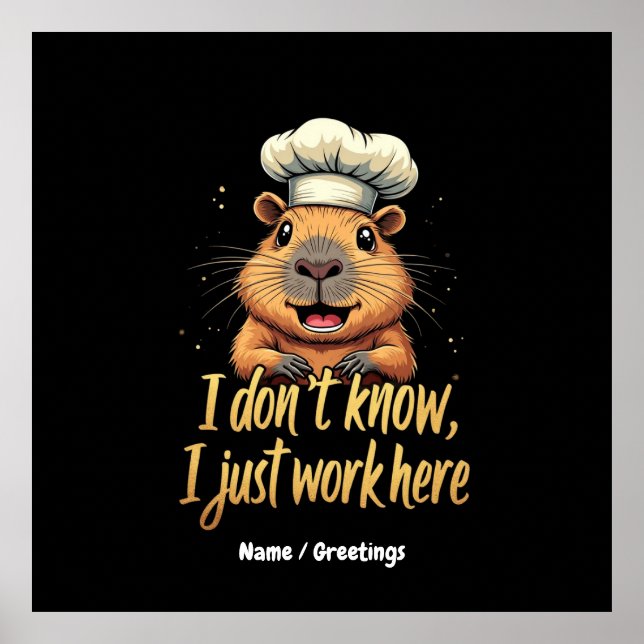 I Don’t Know, I Just Work Here Funny Workplace  Poster (Front)