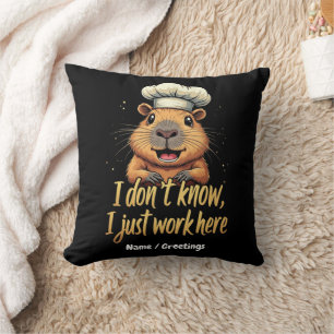 I Don’t Know, I Just Work Here Funny Workplace Throw Pillow