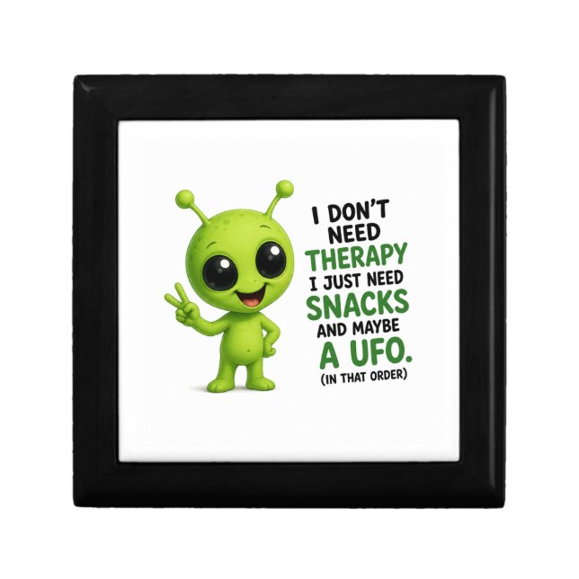 I Don’t Need Therapy I Need Snacks Alien Design Gift Box (Front)