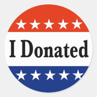 I Donated Classic Round Sticker