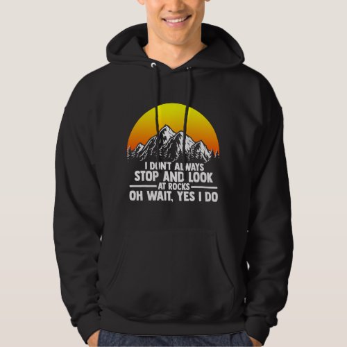 I Dont Always Stop And Look At Rocks Funny Geologi Hoodie