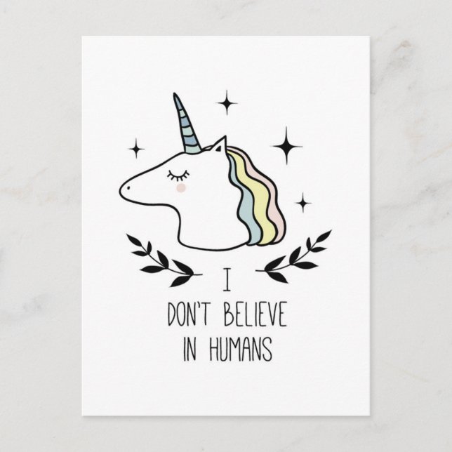 I Don't Believe In Humans Postcard (Front)