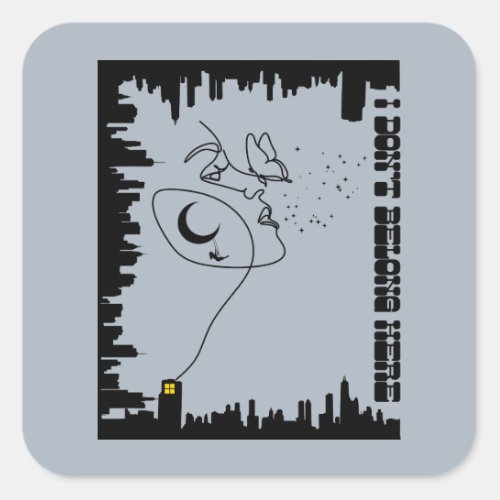 I Dont Belong Here Square Sticker