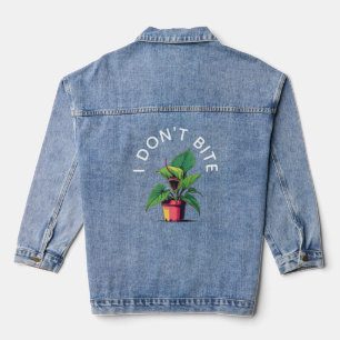 I Don't Bite Funny Venus Flytrap Denim Jacket