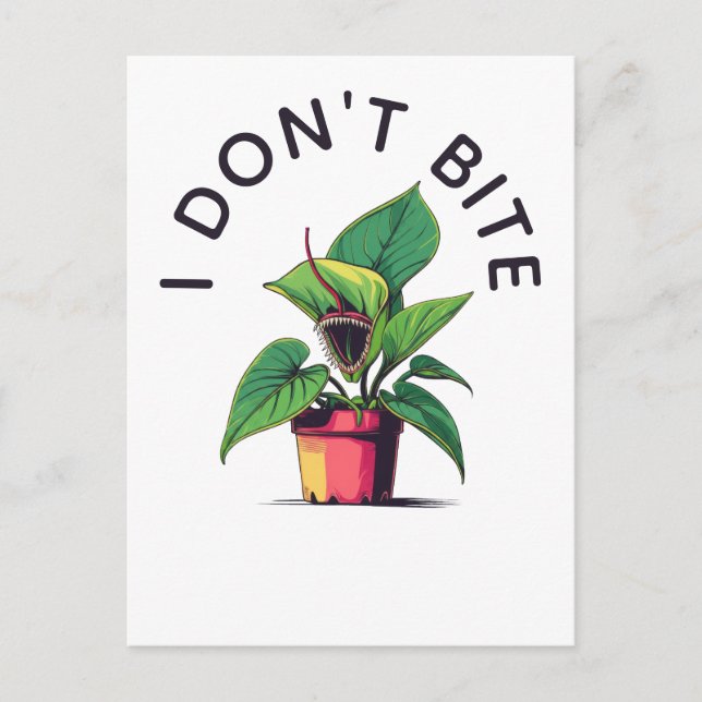 I Don't Bite Funny Venus Flytrap Postcard (Front)